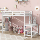 Bellemave® Twin Size High Loft Bed with Ladder landing Platform, Ladders and Guardrails - Bellemave